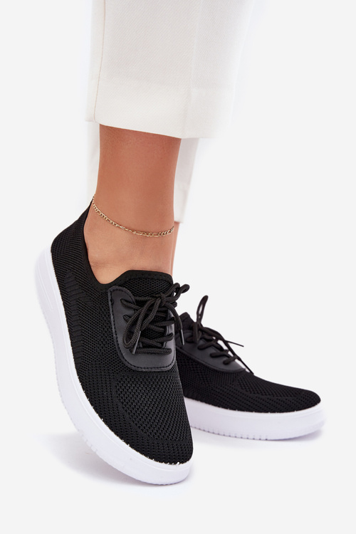 Тканинні Спортивні Черевики На Платформі Жіночі Чорні Калира