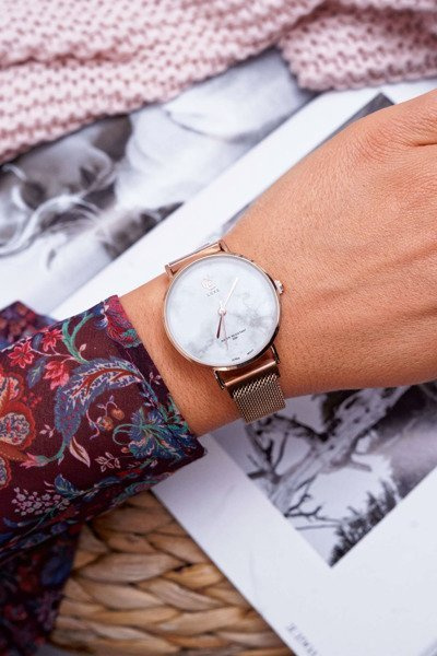 Жіночий годинник GG Luxe Pink Gold White Dial Bemas