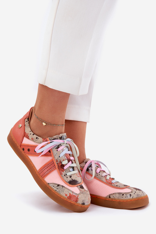 Жіночі Шкіряні Кросівки Maciejka 06840-18 Помаранчеві