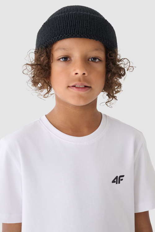 Гладка бавовняна футболка для дівчаток біла 4F 4FJWMM00TTSHF1658-10S