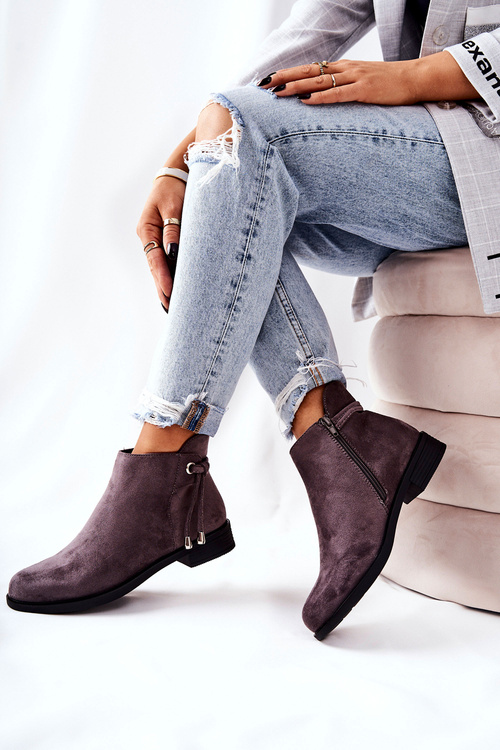 Чоботи жіночі замшеві сірі Numbero