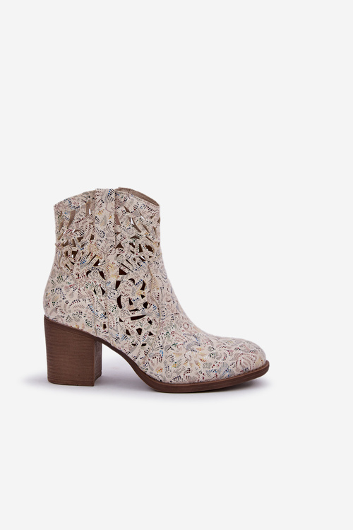 Перфоровані Чоботи На Блоковому Каблуці Multikolor Nurissa