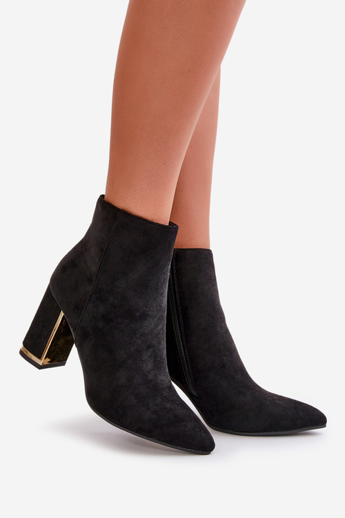 Жіночі ботильйони на підборах, застібка на блискавку, підкладка зі штучної замші, чорний Mevair