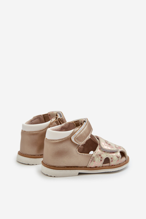 Дитячі візерункові босоніжки на липучці Gold Maellita