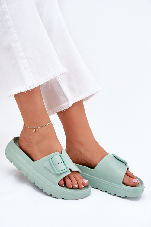 Жіночі Пінні Сандалі На Платформі З Пряжкою Зелені Viasara