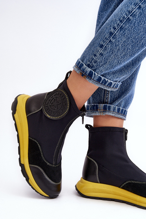 Чоботи жіночі шкіряні на блискавці Maciejka 06297-01 Чорні