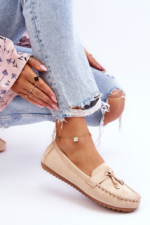 Класичні замшеві лофери бежеві Good Time