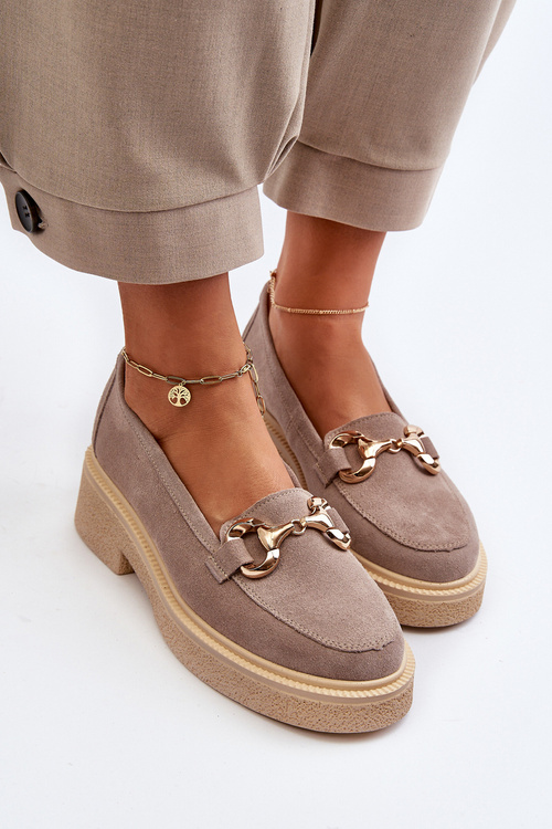 Zazoo 3429 Замшеві жіночі мокасини з декором коричневого кольору