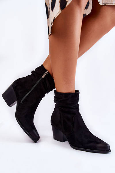 Жіночі замшеві теплі черевики Wenche чорного кольору