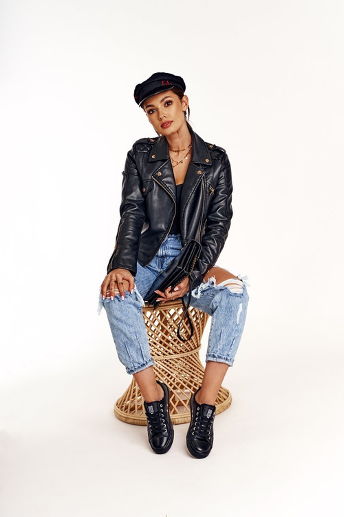 Жіночі шкіряні кросівки Big Star Black V274871