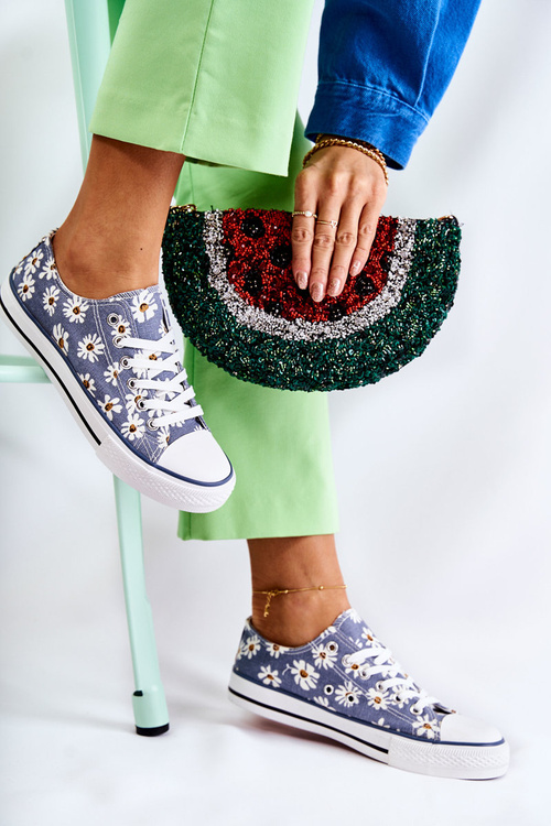 Жіночі низькі кросівки з квітами Blue Janey