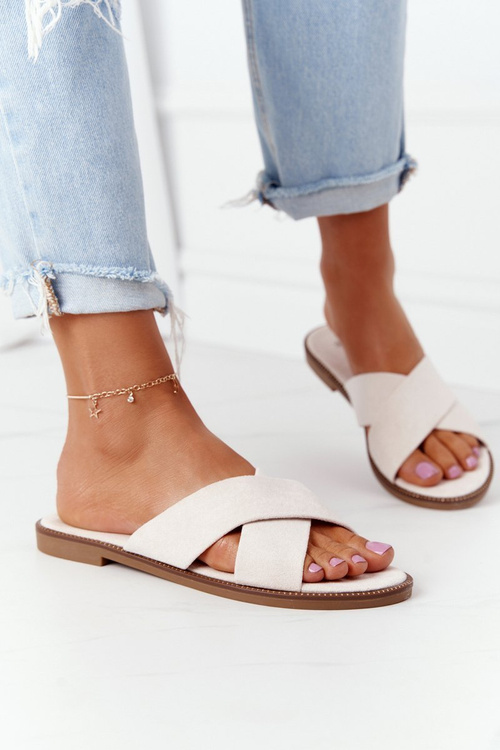 Жіночі замшеві тапочки бежеві Edesa