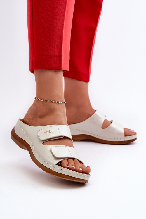 Легкі жіночі шльопанці з еко шкіри Silver Frellia