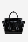 Лакована сумка чемодан з тисненням NOBO BAG5810-M20 Чорна