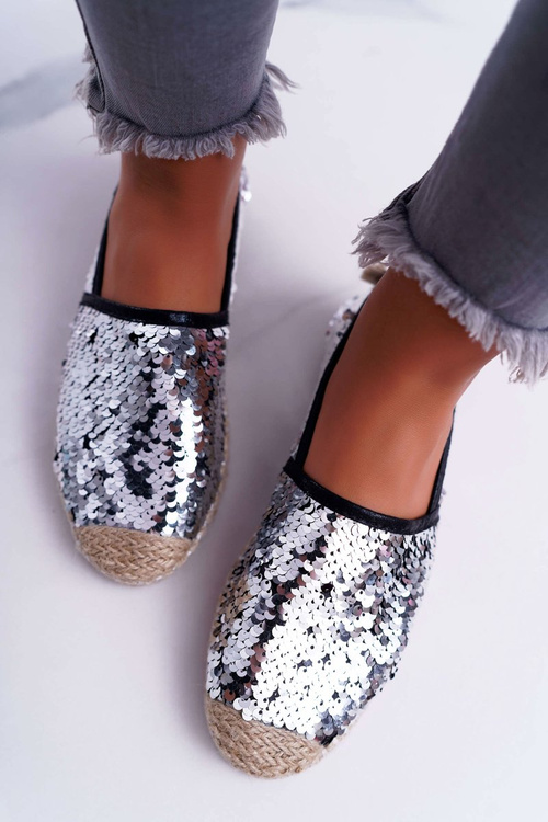 Жіночі еспадрільї Lu Boo зі срібними блискітками