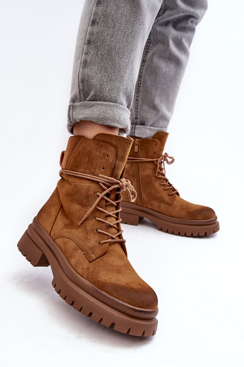 Жіночі ботильйони Trappers на товстій підошві Camel Narelona