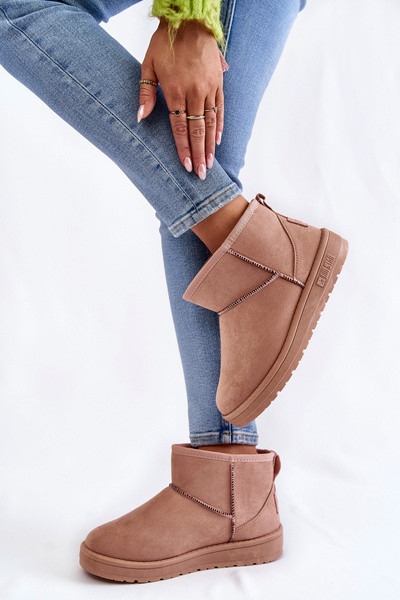 Жіночі теплі зимові черевики Big Star KK274293 Світло-рожеві