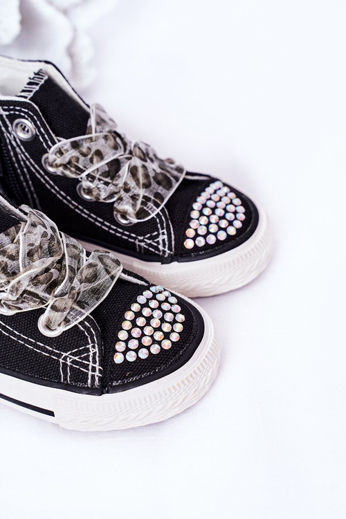 Дитячі кросівки з цирконієм Black Smile