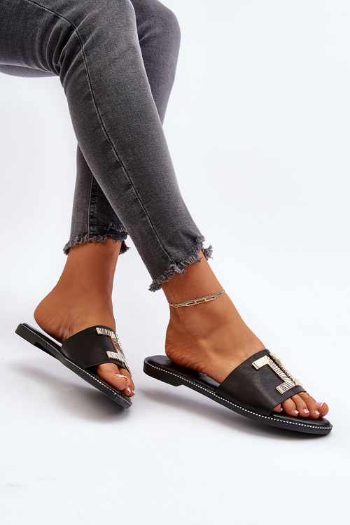 Жіночі босоніжки з прикрасами Black Ollavia