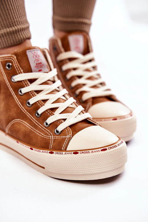Жіночі високі утеплені кросівки Cross Jeans KK2R4043C Camel