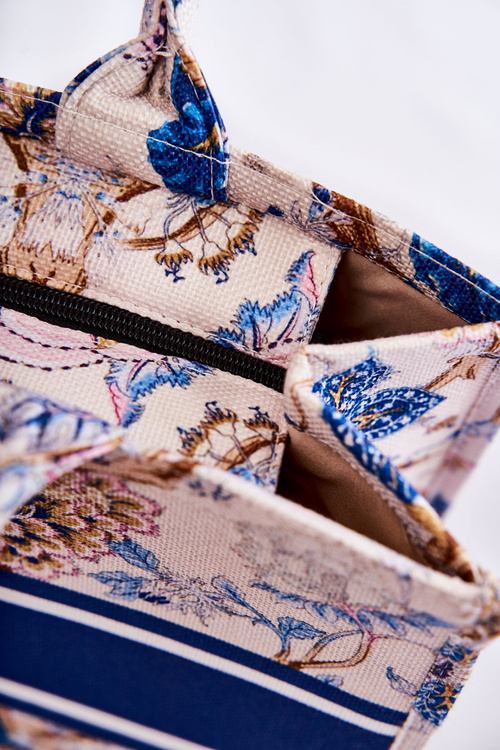 Великий класичний гаманець у візерунку Бежево-блакитний Мікола