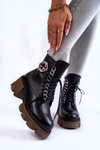 Шкіряні теплі черевики на блискавці Чорні Raynes 