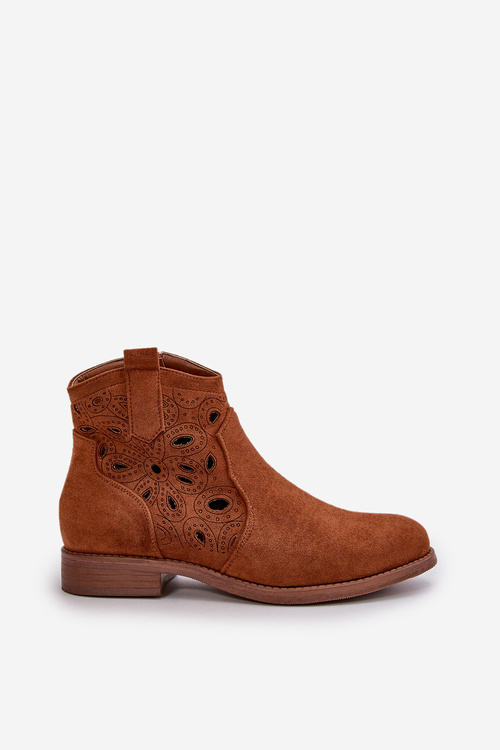 Жіночі ботильйони з перфорацією на блискавці Camel S.Barski HY42-081