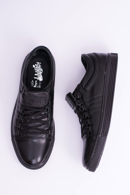 Чоловічі шкіряні тенісні туфлі чорні Elon