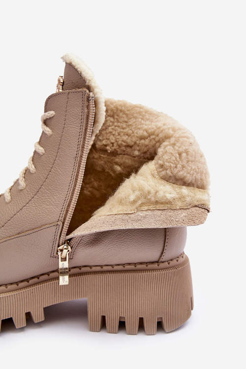 Жіночі шкіряні черевики Trapper бежеві Vergo