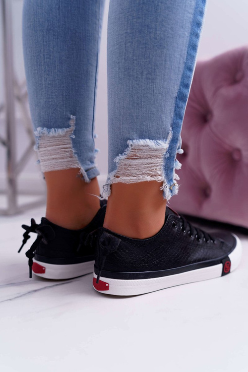 Жіночі джинсові кросівки чорні DD2R4060