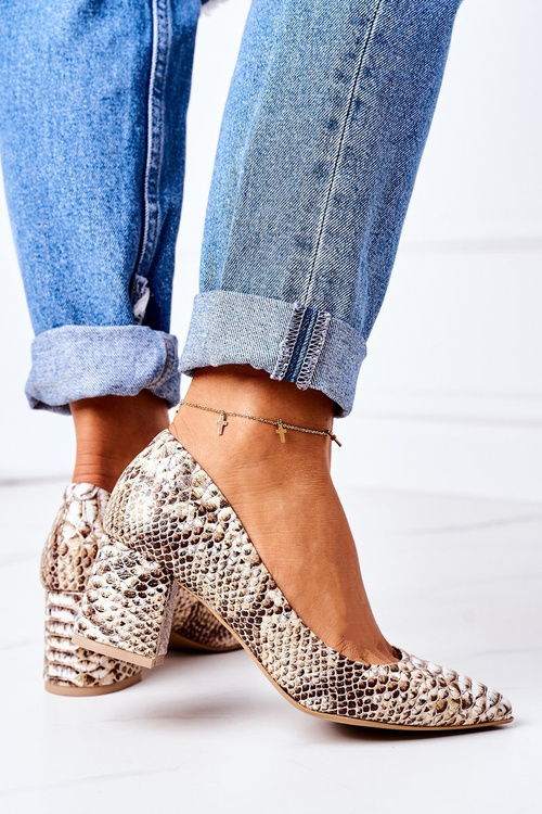 Туфлі з малюнком змії Lewski Shoes 2801 Gold