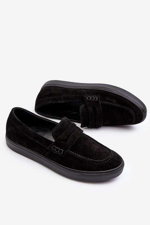 Чоловічі замшеві лофери Zazoo 1574 Чорні