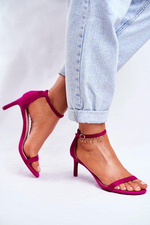 Жіночі босоніжки на високому каблуці класичного кольору Фуксія Mintore