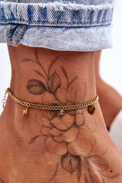 Жіночий браслет Броня Блискавка і конюшина золото