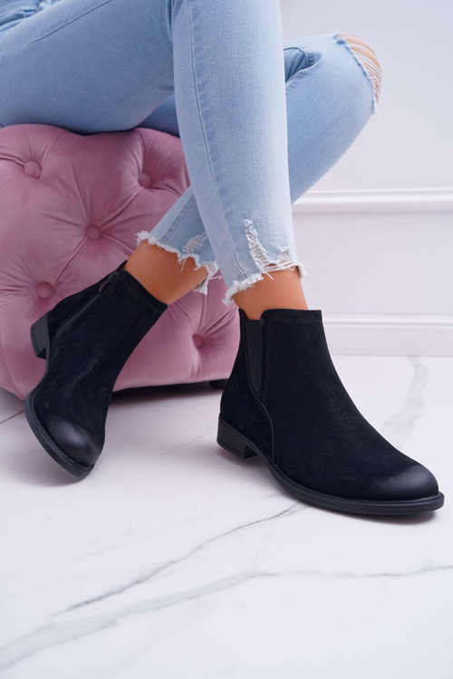 Жіночі черевики з еко-нубуку Sergio Leone чорні Vuko