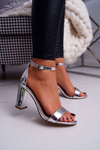Жіночі босоніжки на шпильці Silver Huran
