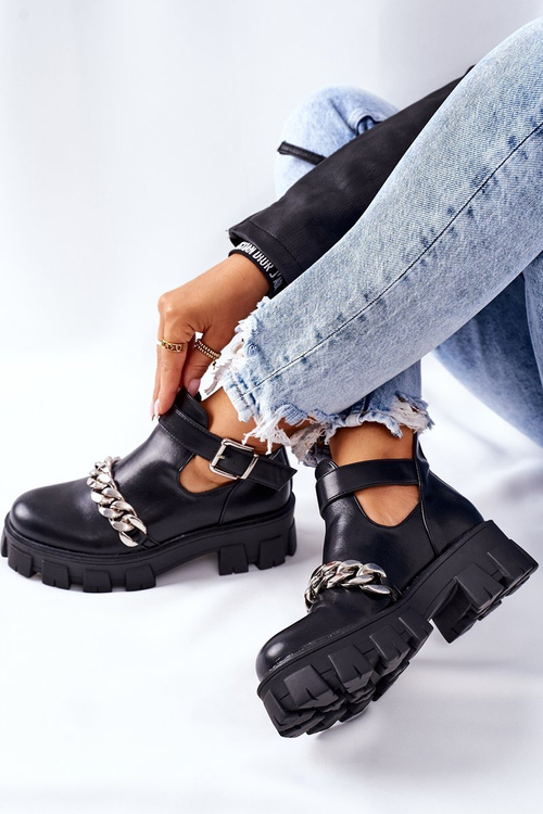 Чоботи з ланцюжком Чорні муки