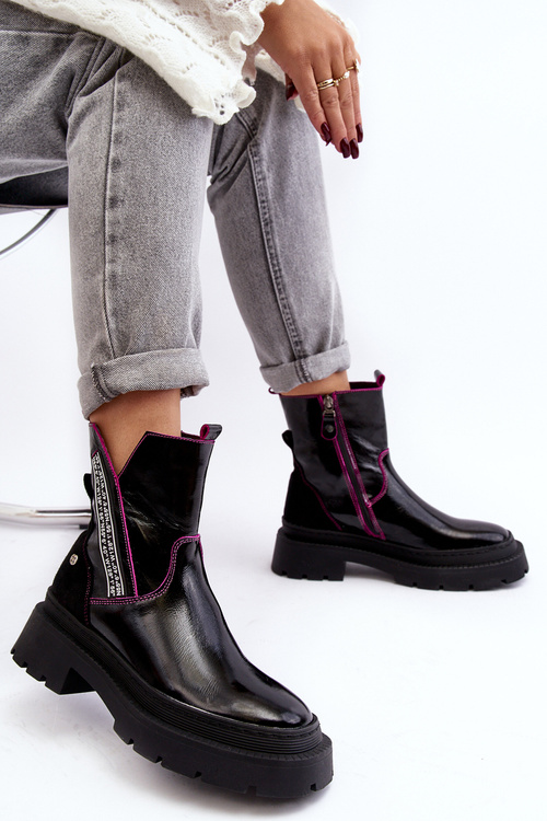 Чоботи жіночі шкіряні Maciejka 06236-15 Чорні