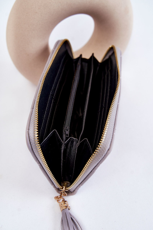 Великий стьобаний гаманець із смугою сірого Джеффрі