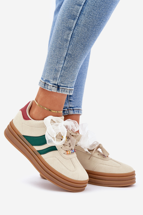 Жіночі Кросівки З Пришивками Бежеві Jariana