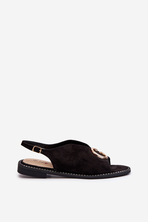 Елегантні жіночі босоніжки з еко замшею S.Barski KV27-058 Чорні