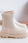 Дитячі утеплені чоботи на блискавці, бежевого кольору Jolynn