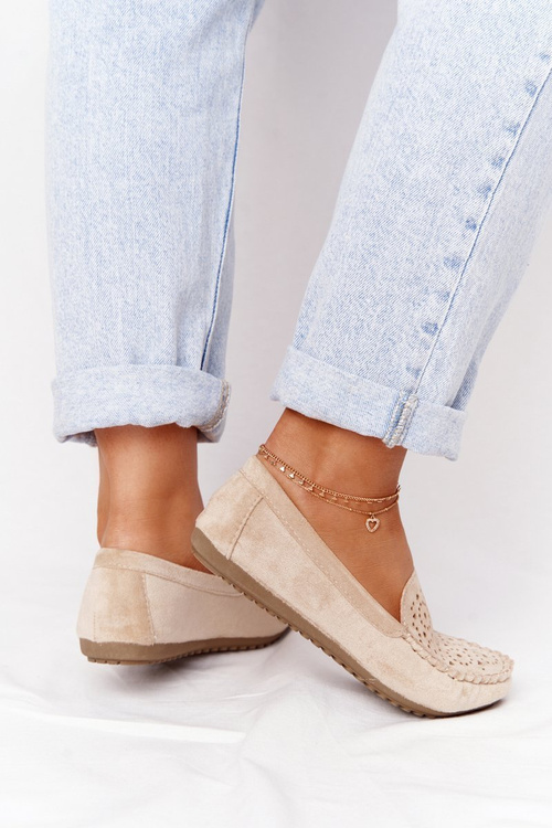 Жіночі замшеві лофери бежеві Molly