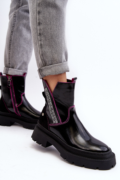 Чоботи жіночі шкіряні Maciejka 06236-15 Чорні