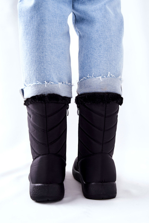 Високі жіночі утеплювальні чоботи Luxina чорного кольору