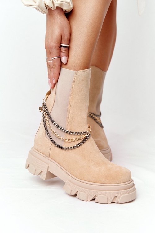 Замшеві черевики челсі Lewski Shoes 2998-0 пісок