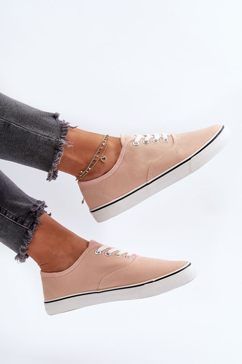 Жіночі класичні рожеві парусинові кросівки Olvali