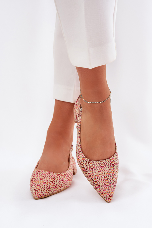 Плетені Жіночі Сандалі На Ніжному Каблуці Багатоколірні Jorela