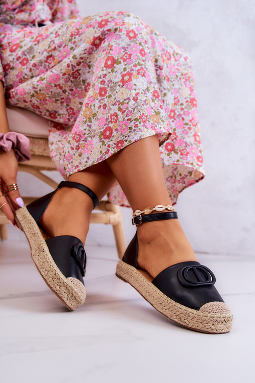Шкіряні еспадрільї з декором Чорні Nells