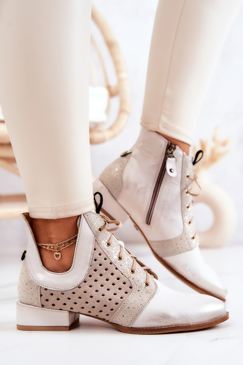 Чоботи шкіряні Maciejka 05541-25 Світло-бежевий